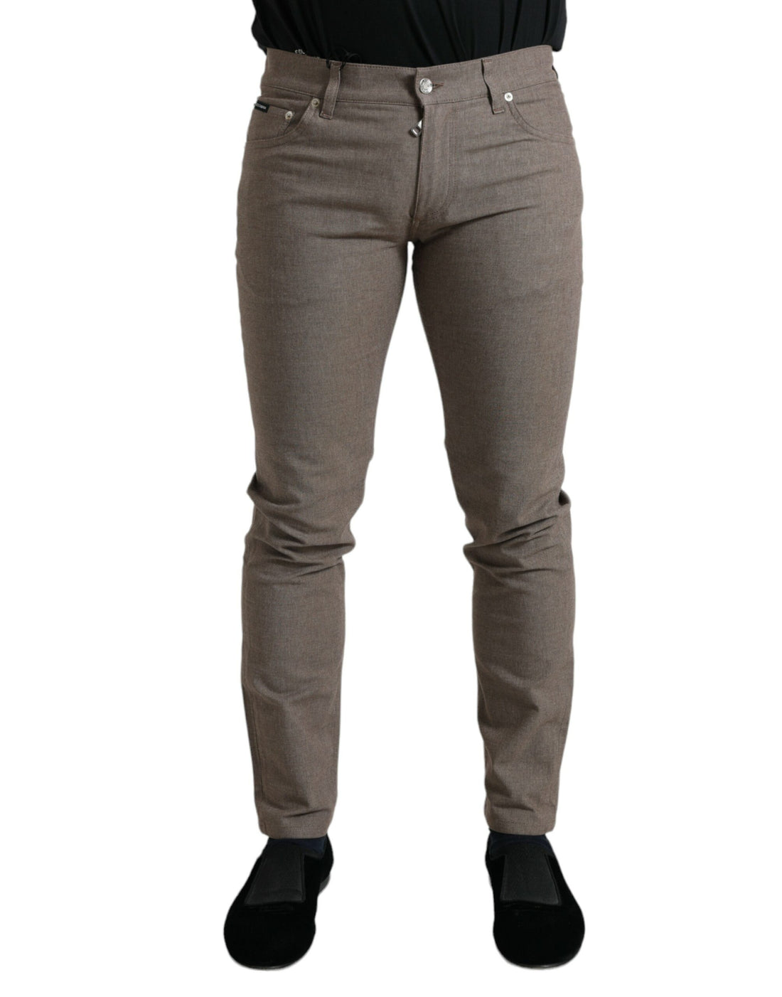 Dolce &amp;amp; Gabbana Bruna Bomullsstretchiga Skinny Herrbyxor