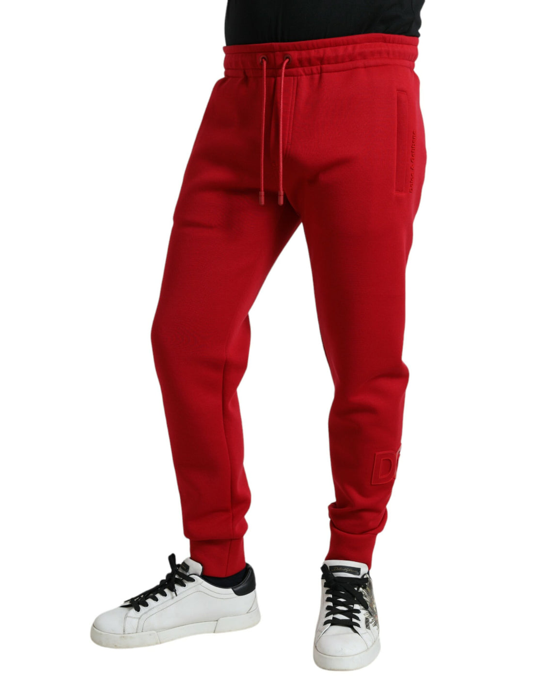 Dolce &amp;amp; Gabbana Röda Skinny Joggingbyxor i Bomullsblandning
