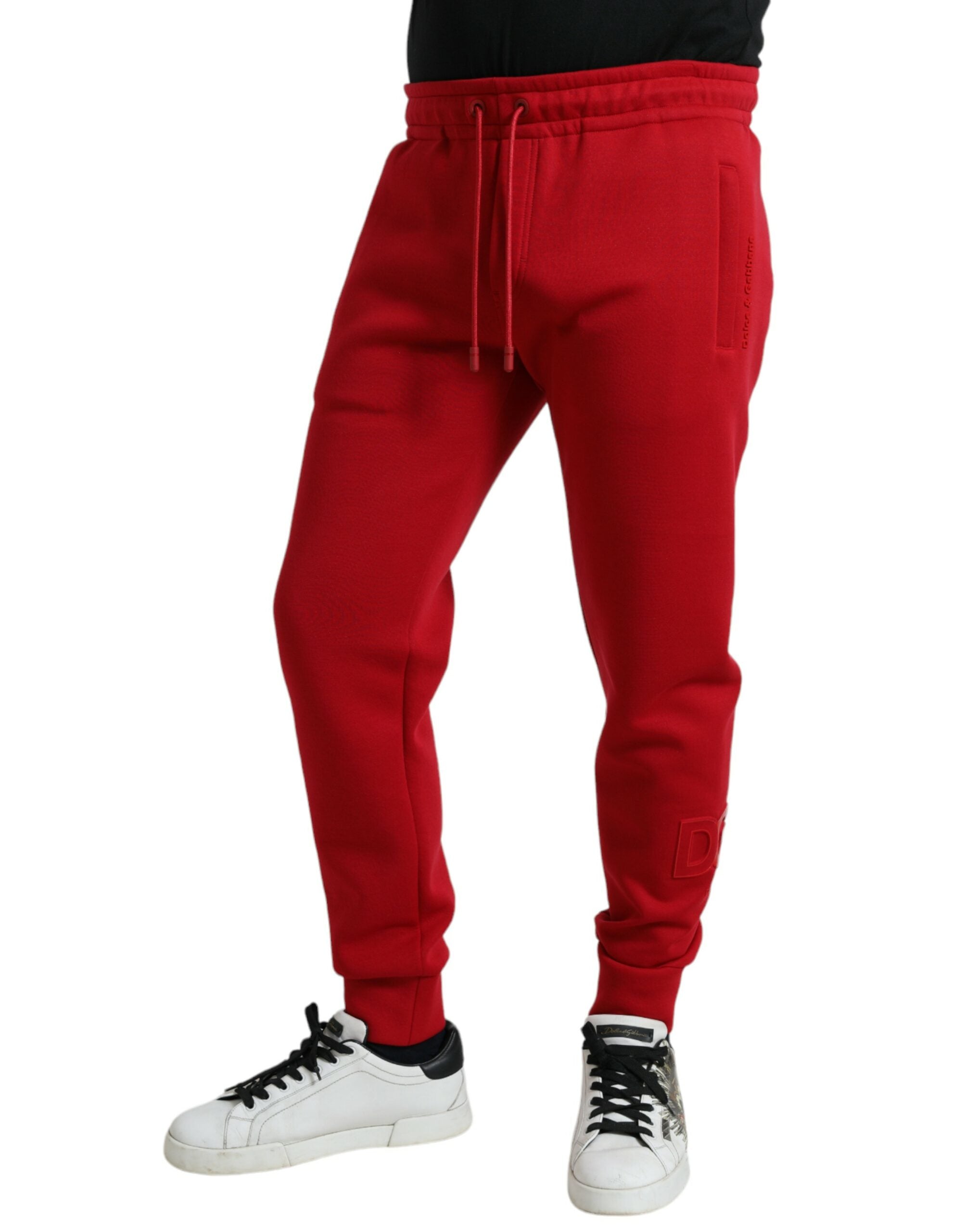 Dolce &amp;amp; Gabbana Röda Skinny Joggingbyxor i Bomullsblandning