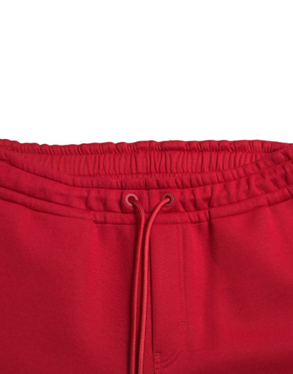 Dolce &amp;amp; Gabbana Röda Skinny Joggingbyxor i Bomullsblandning