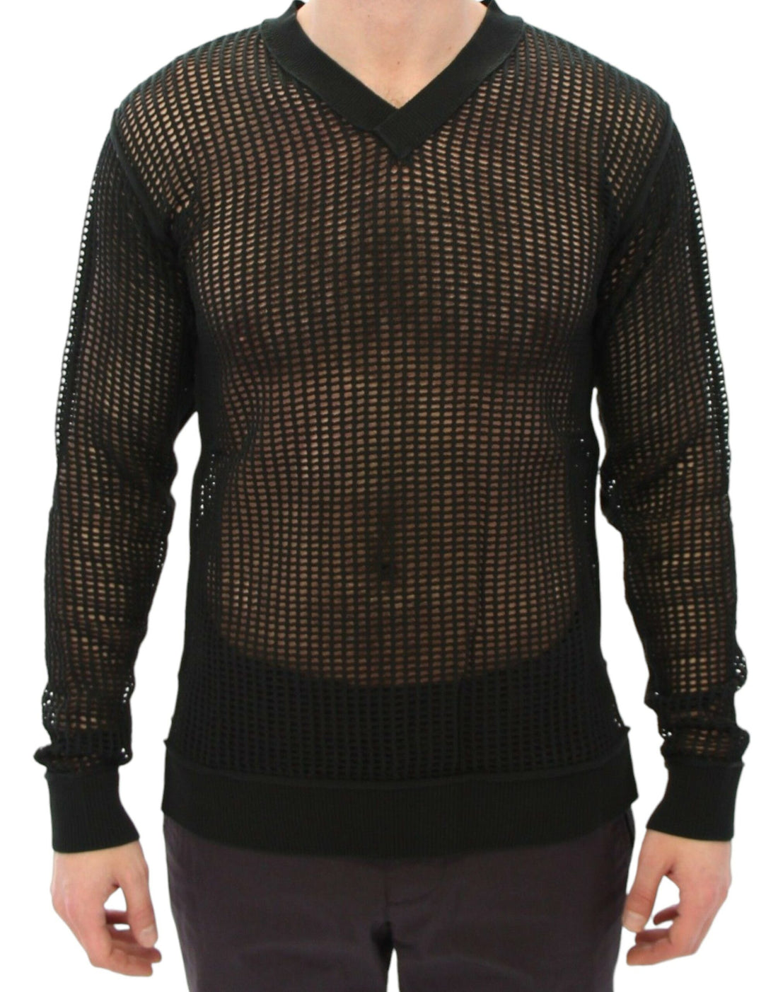 Dolce &amp;amp; Gabbana Mörkgrön Runway Netz Pullover Nättröja