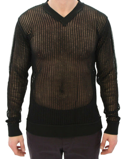 Dolce &amp;amp; Gabbana Mörkgrön Runway Netz Pullover Nättröja