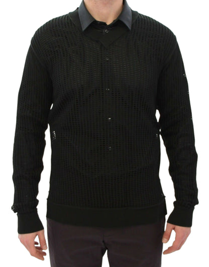 Dolce &amp;amp; Gabbana Mörkgrön Runway Netz Pullover Nättröja