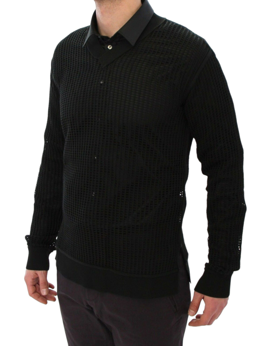 Dolce &amp;amp; Gabbana Mörkgrön Runway Netz Pullover Nättröja