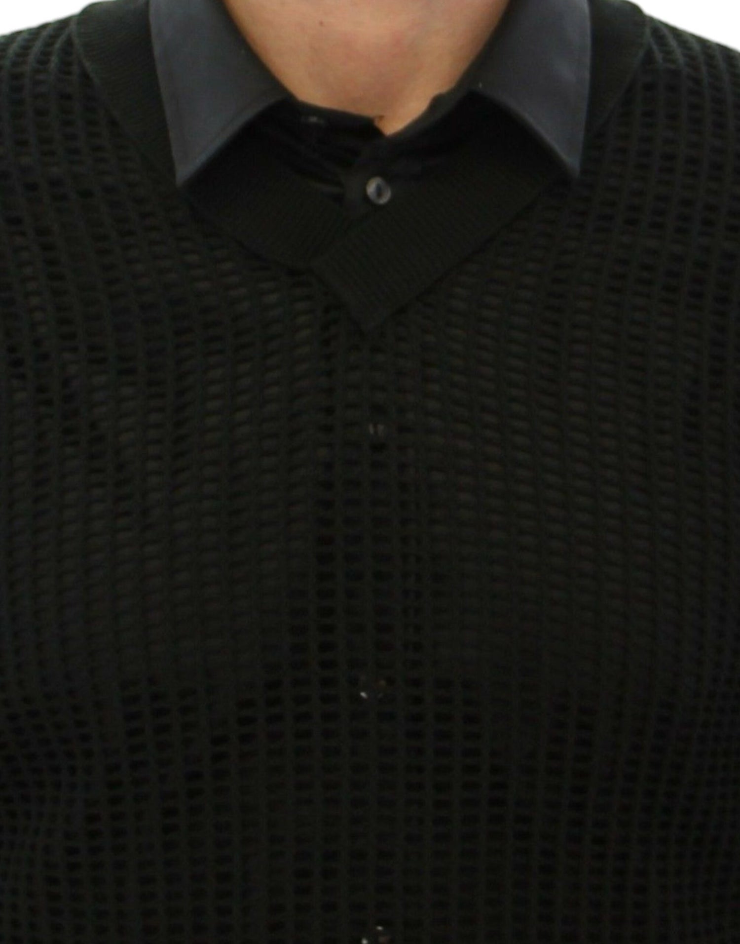Dolce &amp;amp; Gabbana Mörkgrön Runway Netz Pullover Nättröja