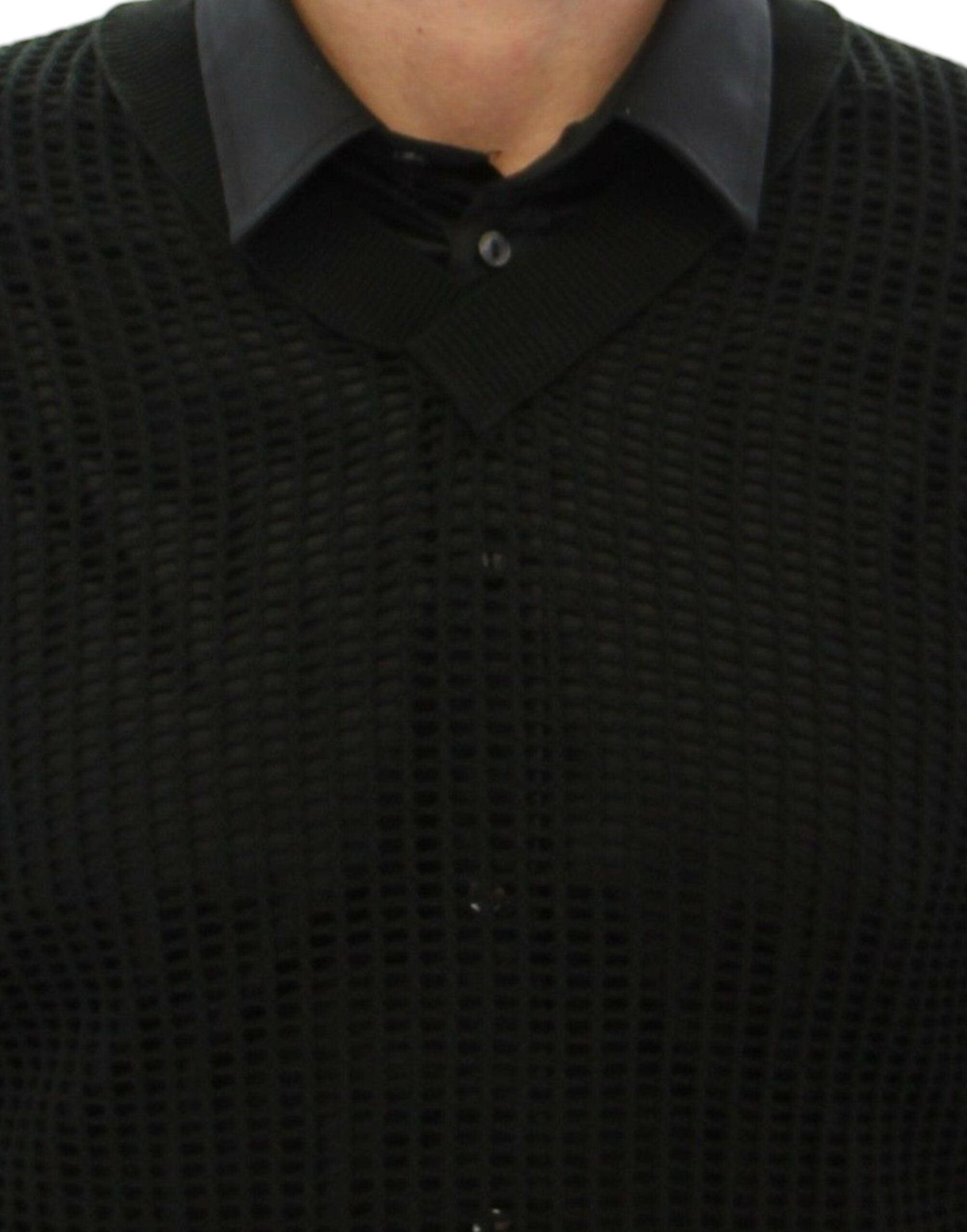 Dolce &amp;amp; Gabbana Mörkgrön Runway Netz Pullover Nättröja