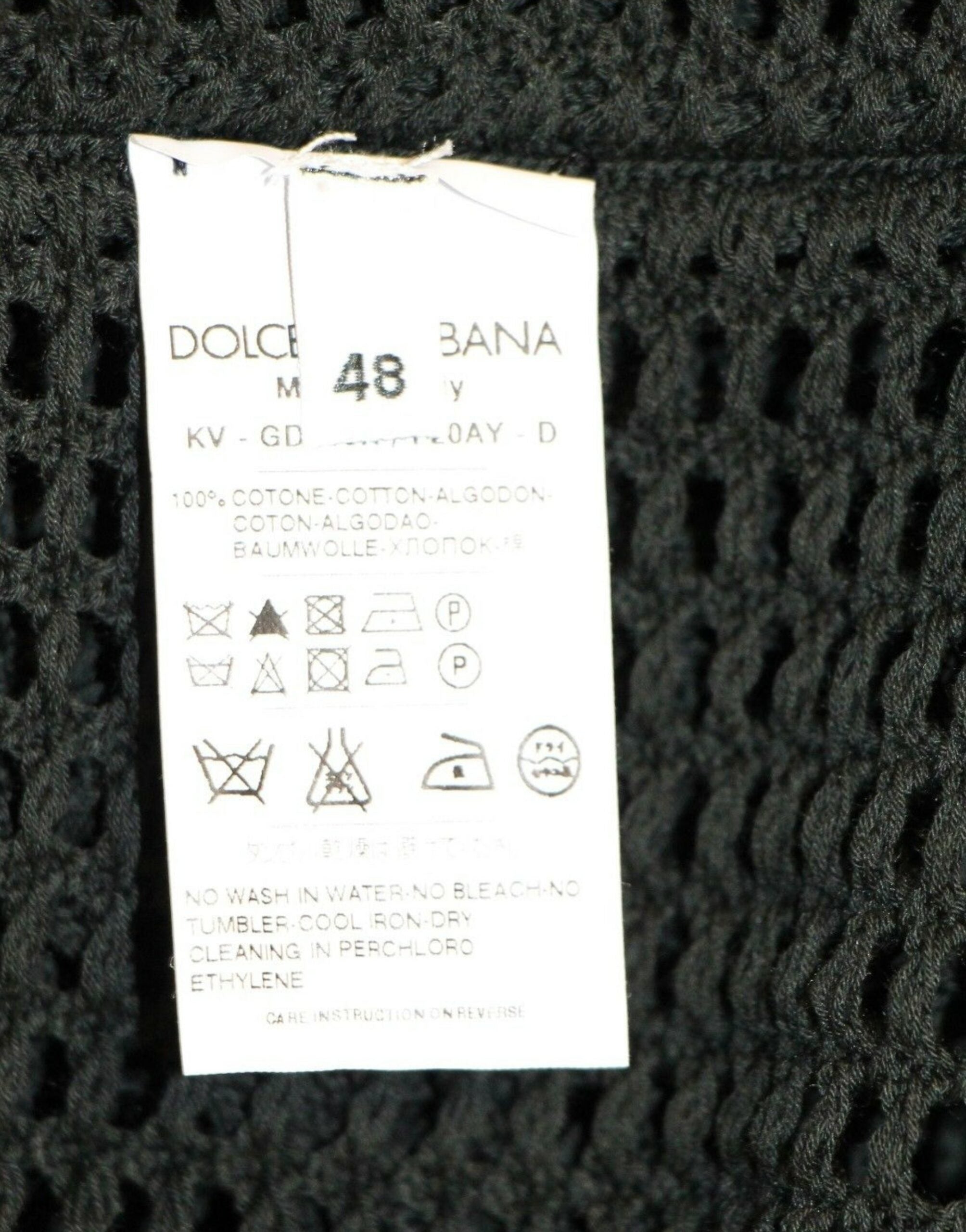 Dolce &amp;amp; Gabbana Mörkgrön Runway Netz Pullover Nättröja