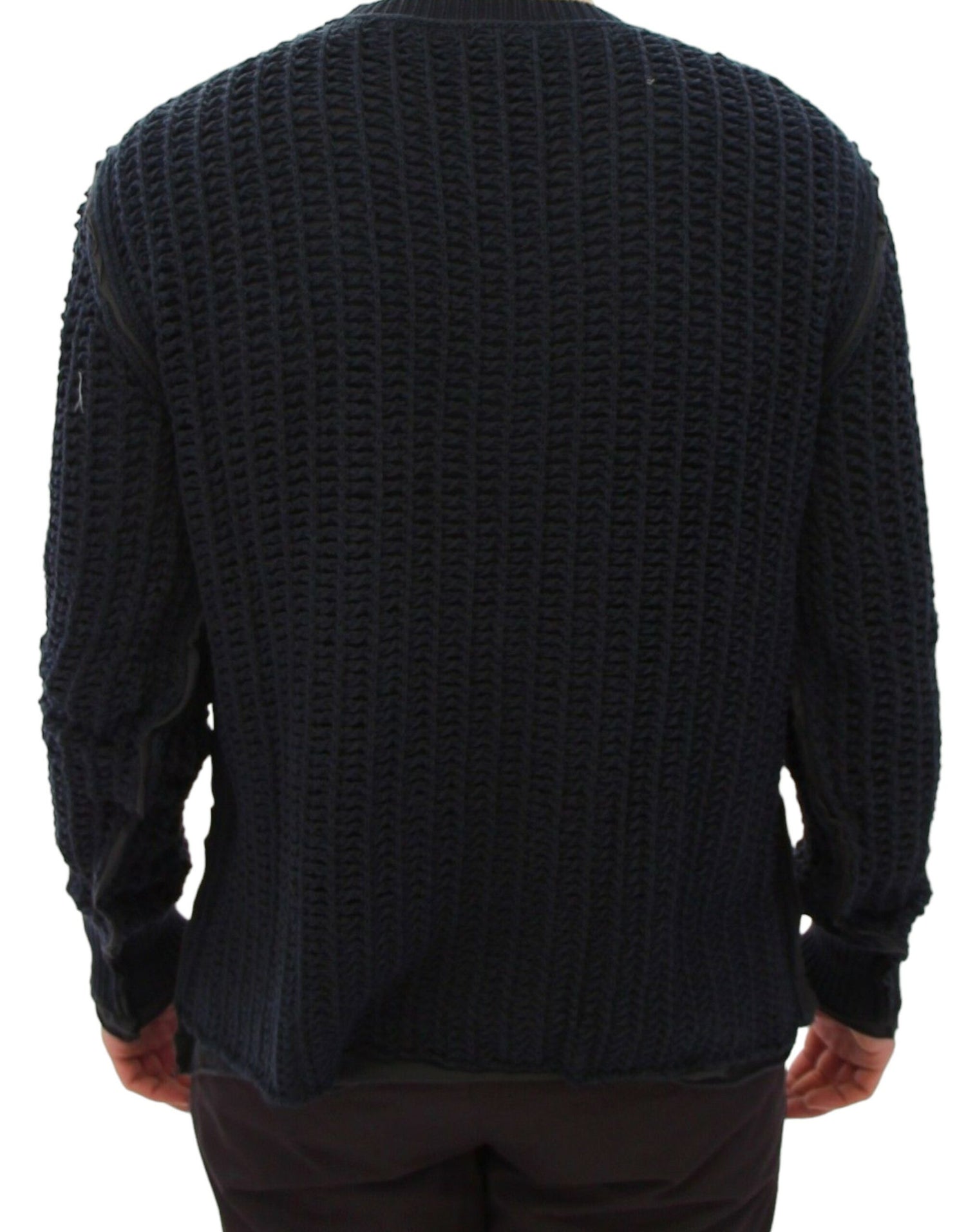 Dolce &amp; Gabbana Blue Runway Netz Pullover Netted Sweater