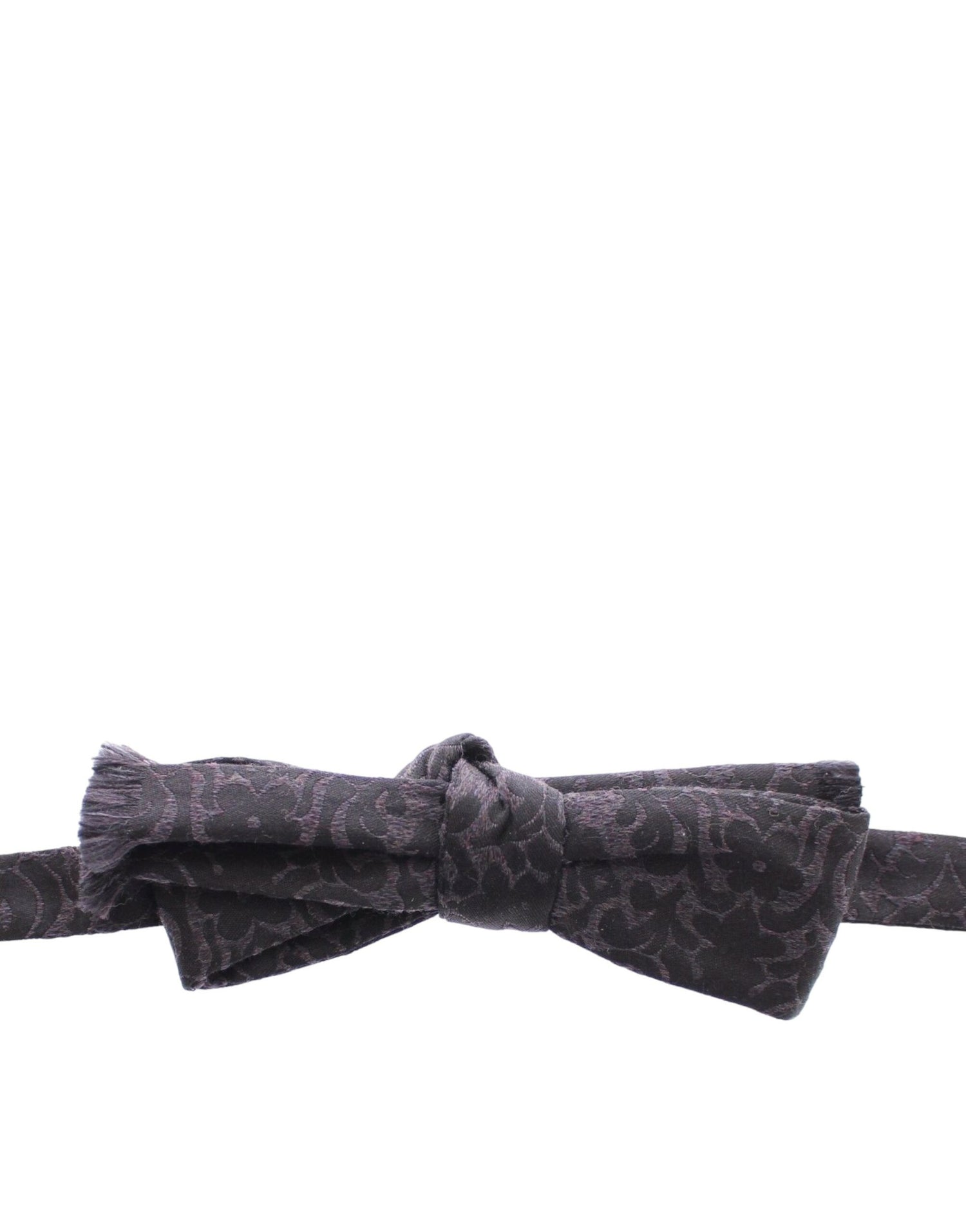 Dolce &amp; Gabbana Gray Black Wool Bow Tie