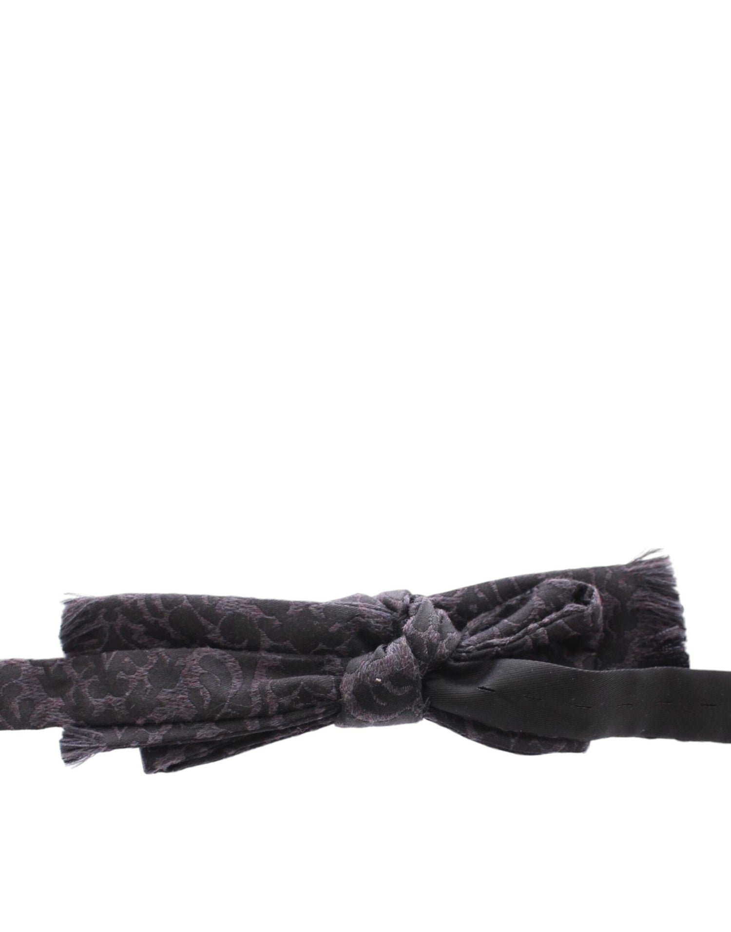 Dolce &amp; Gabbana Gray Black Wool Bow Tie
