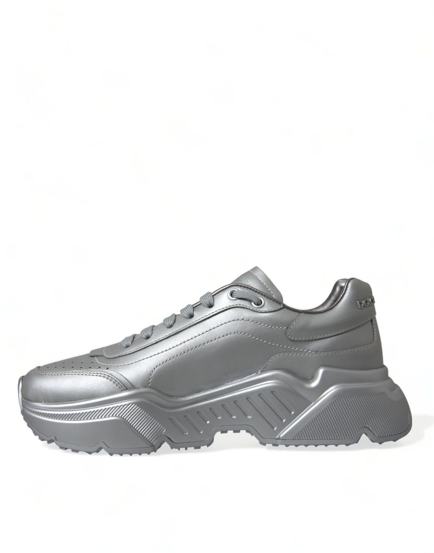 Dolce &amp;amp; Gabbana Silver Daymaster Läder Herr Casual Sneakers Skor