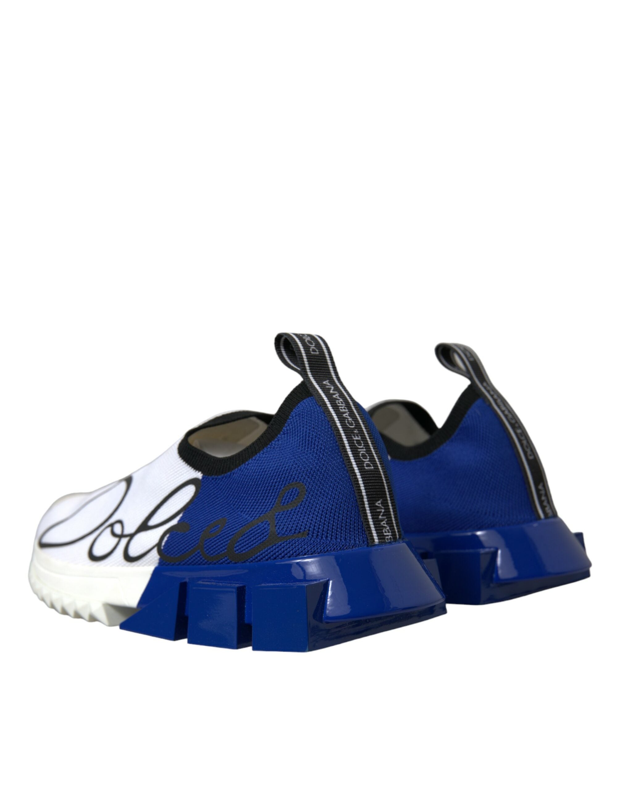 Dolce &amp; Gabbana White Blue Sorrento Low Top Men Casual Sneakers Shoes