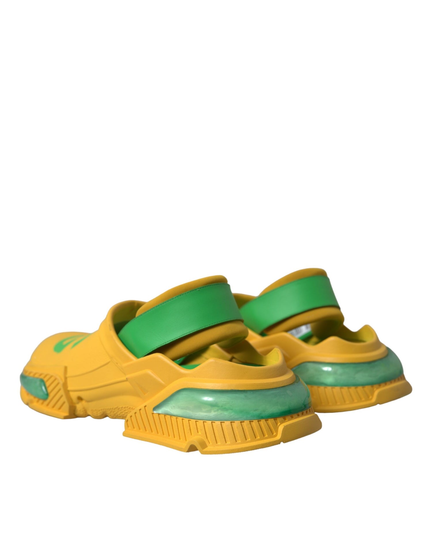 Dolce &amp; Gabbana Yellow Green Rubber Clogs Men Slippers Men Shoes