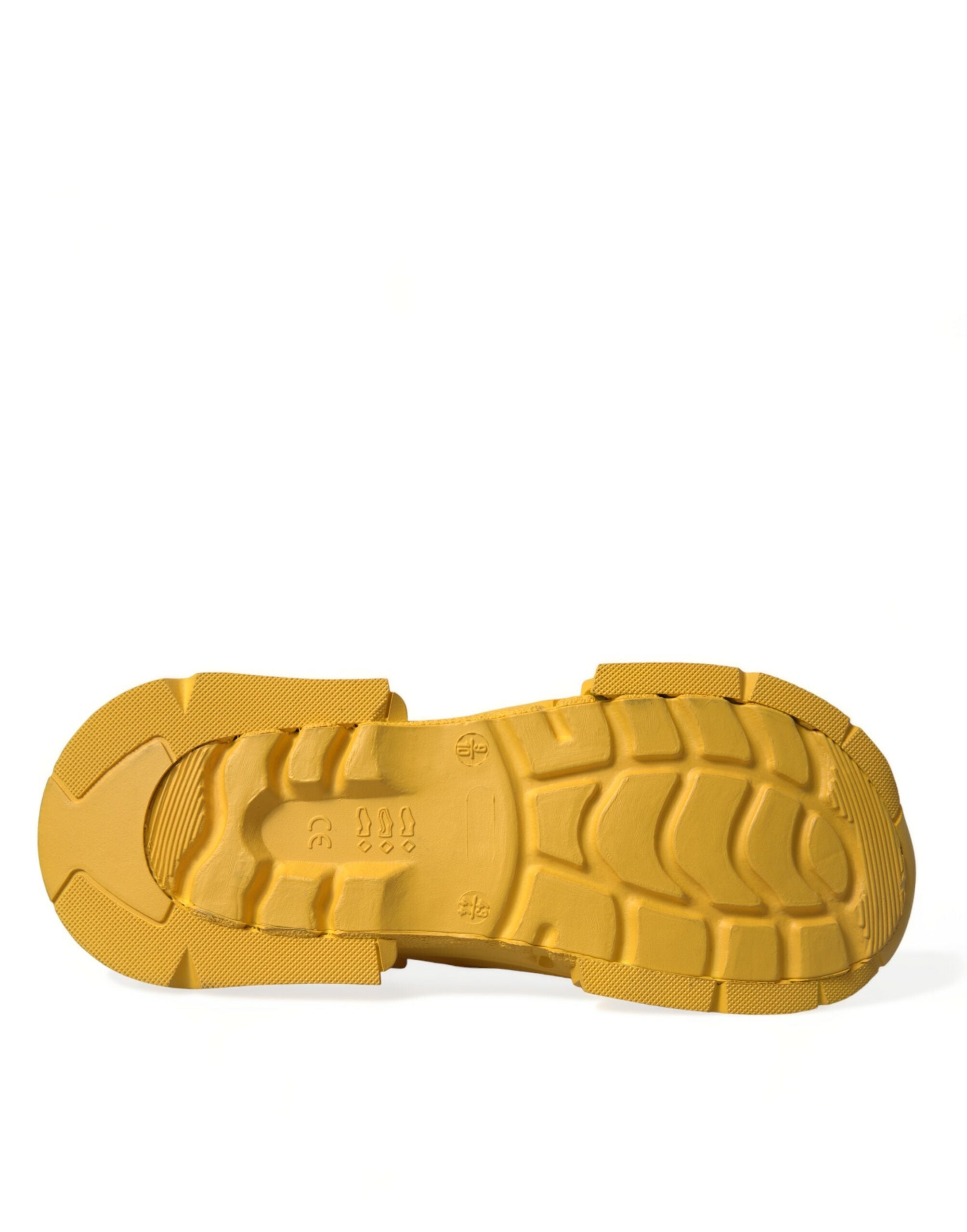 Dolce &amp; Gabbana Yellow Green Rubber Clogs Men Slippers Men Shoes