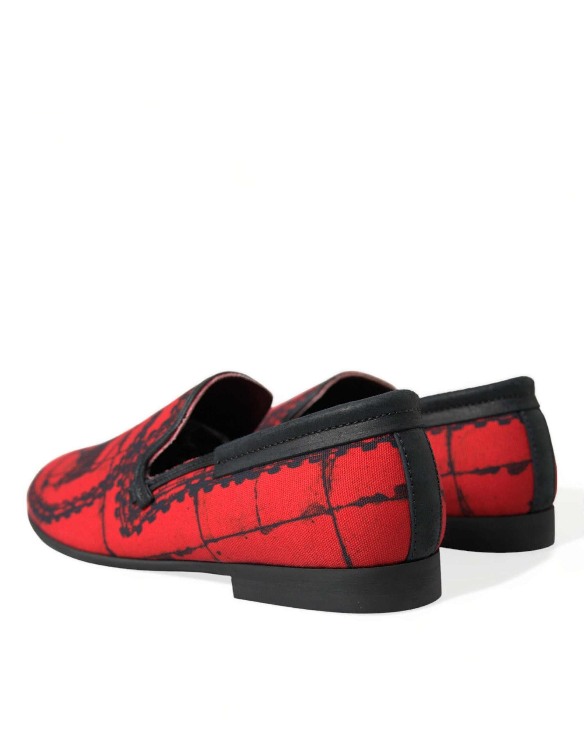 Dolce &amp; Gabbana Red Black Torero Loafers Slippers Men Shoes