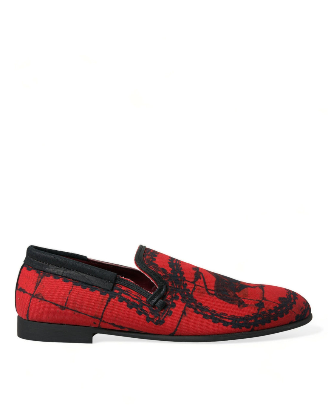 Dolce &amp; Gabbana Red Black Torero Loafers Slippers Men Shoes