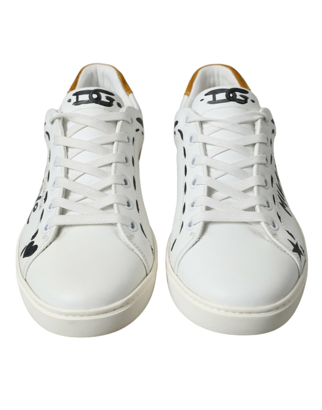 Dolce &amp; Gabbana White Leather LOVE Milano Men Sneakers Shoes