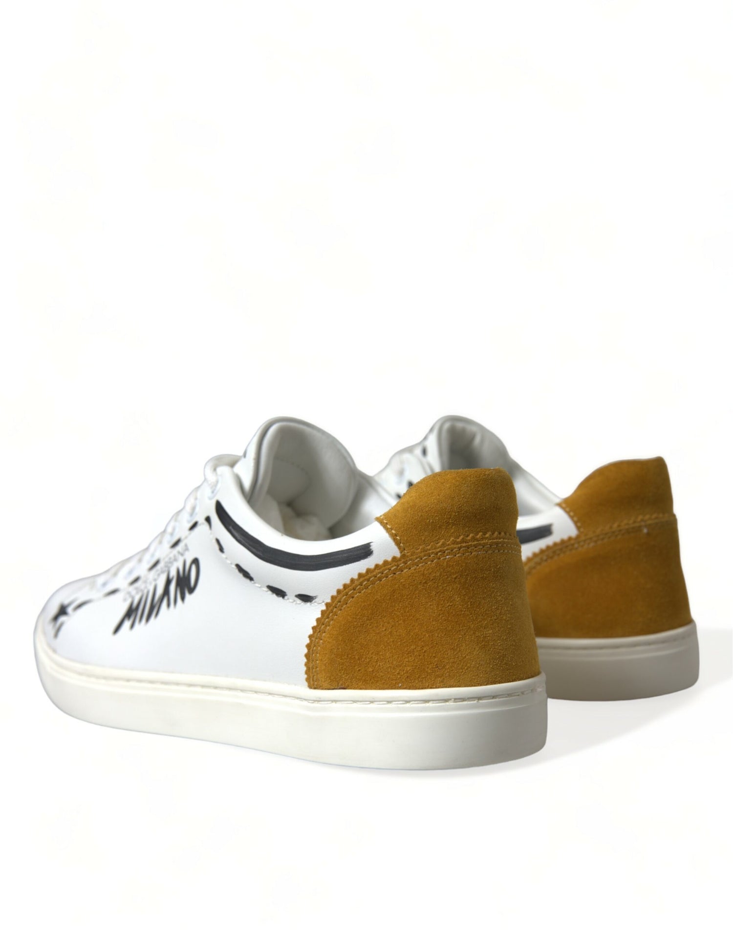 Dolce &amp;amp; Gabbana Vita Läder LOVE Milano Herr Sneakers Skor