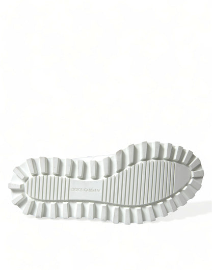 Dolce &amp; Gabbana White Vulcano Trekking Ankle Boots Shoes