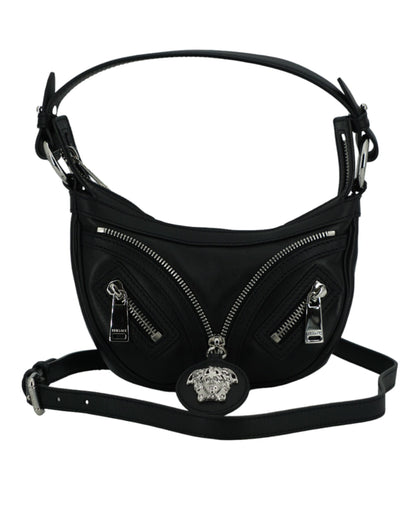 Versace Elegant Svart Mini Hobo Axelväska