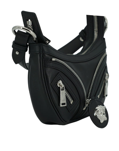 Versace Elegant Svart Mini Hobo Axelväska
