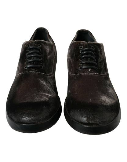 Dolce &amp;amp; Gabbana Bruna Sammet Herrskor Med Snörning Oxford