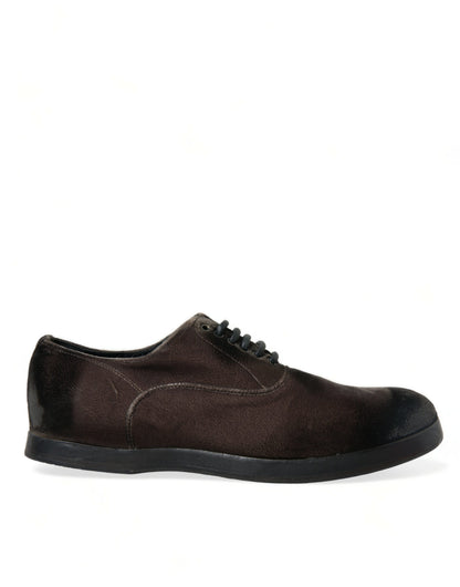 Dolce &amp;amp; Gabbana Bruna Sammet Herrskor Med Snörning Oxford