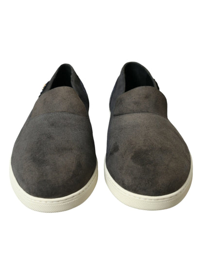 Dolce &amp;amp; Gabbana Blå Mocka Caiman Herr Loafers Tofflor Skor