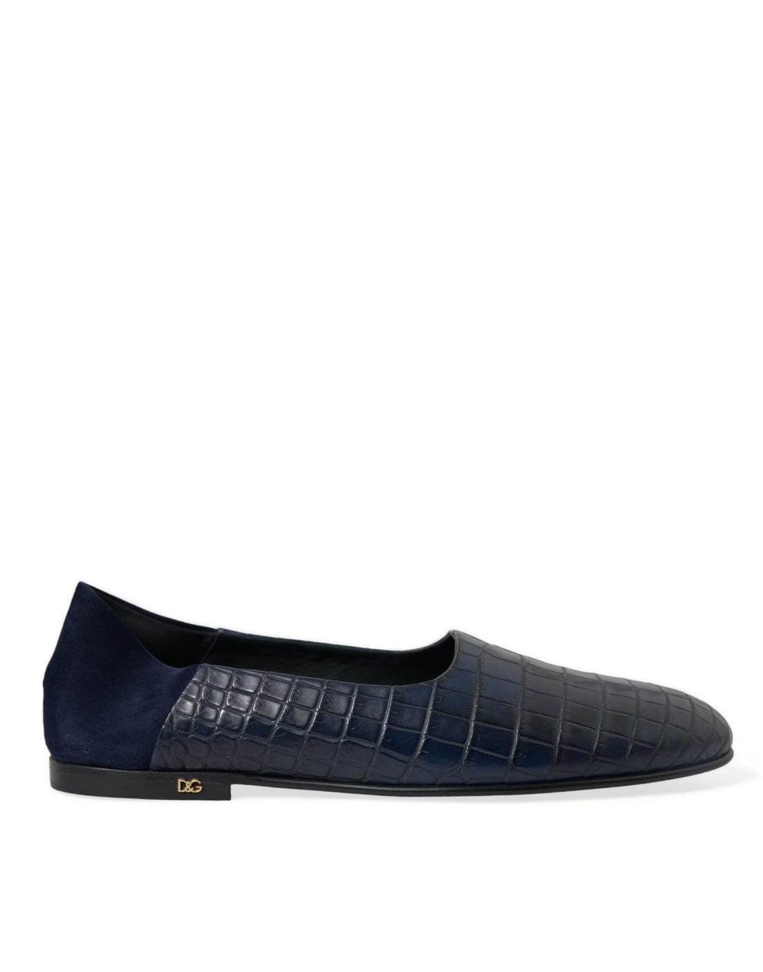 Dolce &amp; Gabbana Blue Crocodile Leather Loafers Slip On Shoes