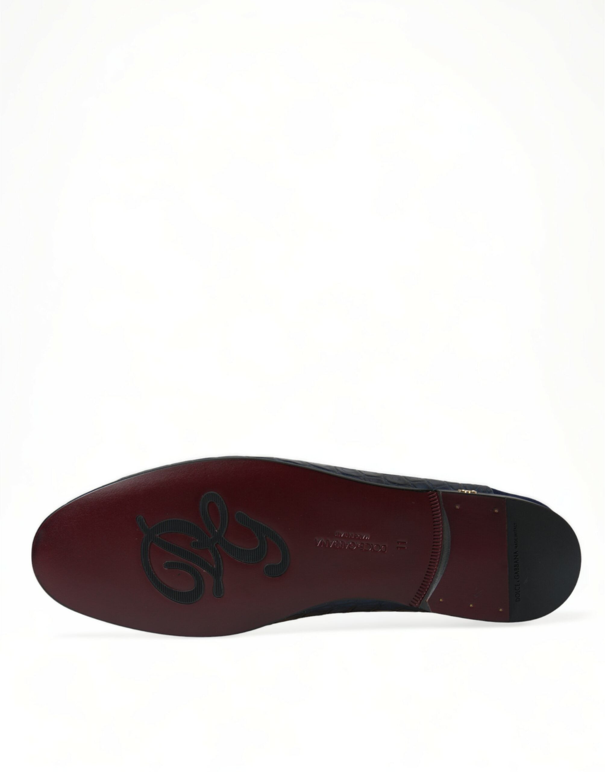 Dolce &amp; Gabbana Blue Crocodile Leather Loafers Slip On Shoes