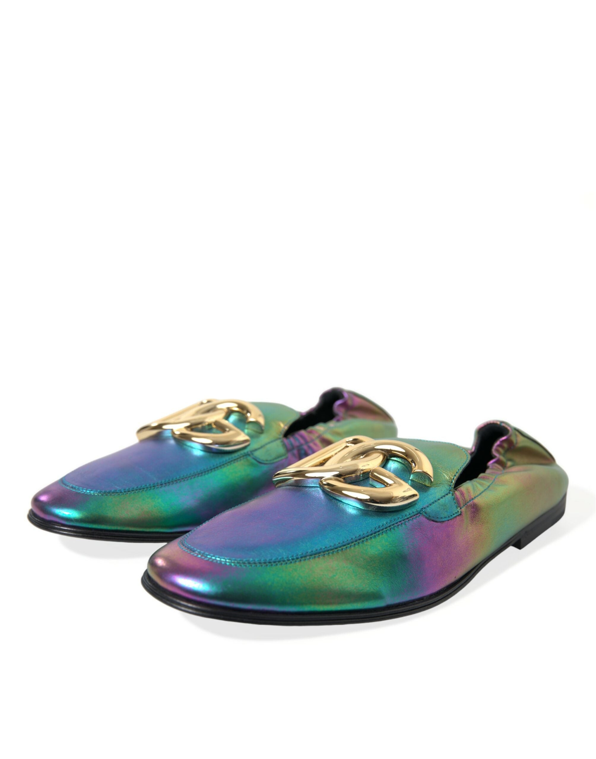 Dolce &amp; Gabbana Multicolor Leather DG Logo Loafer Dress Shoes