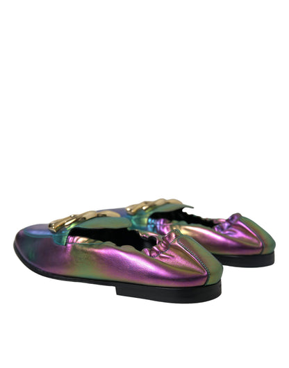 Dolce &amp; Gabbana Multicolor Leather DG Logo Loafer Dress Shoes