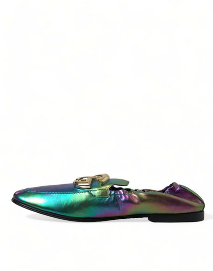 Dolce &amp; Gabbana Multicolor Leather DG Logo Loafer Dress Shoes