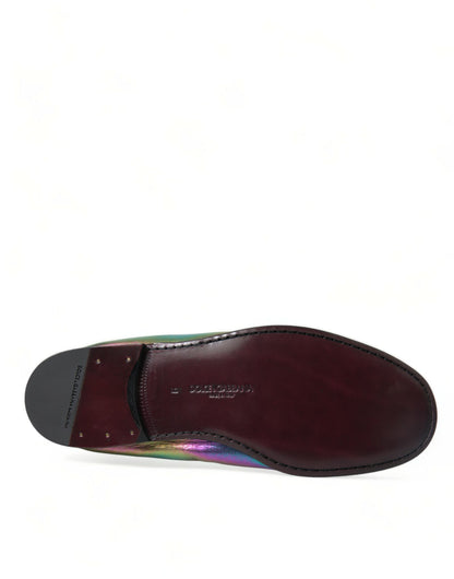 Dolce &amp; Gabbana Multicolor Leather DG Logo Loafer Dress Shoes