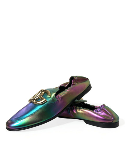 Dolce &amp; Gabbana Multicolor Leather DG Logo Loafer Dress Shoes