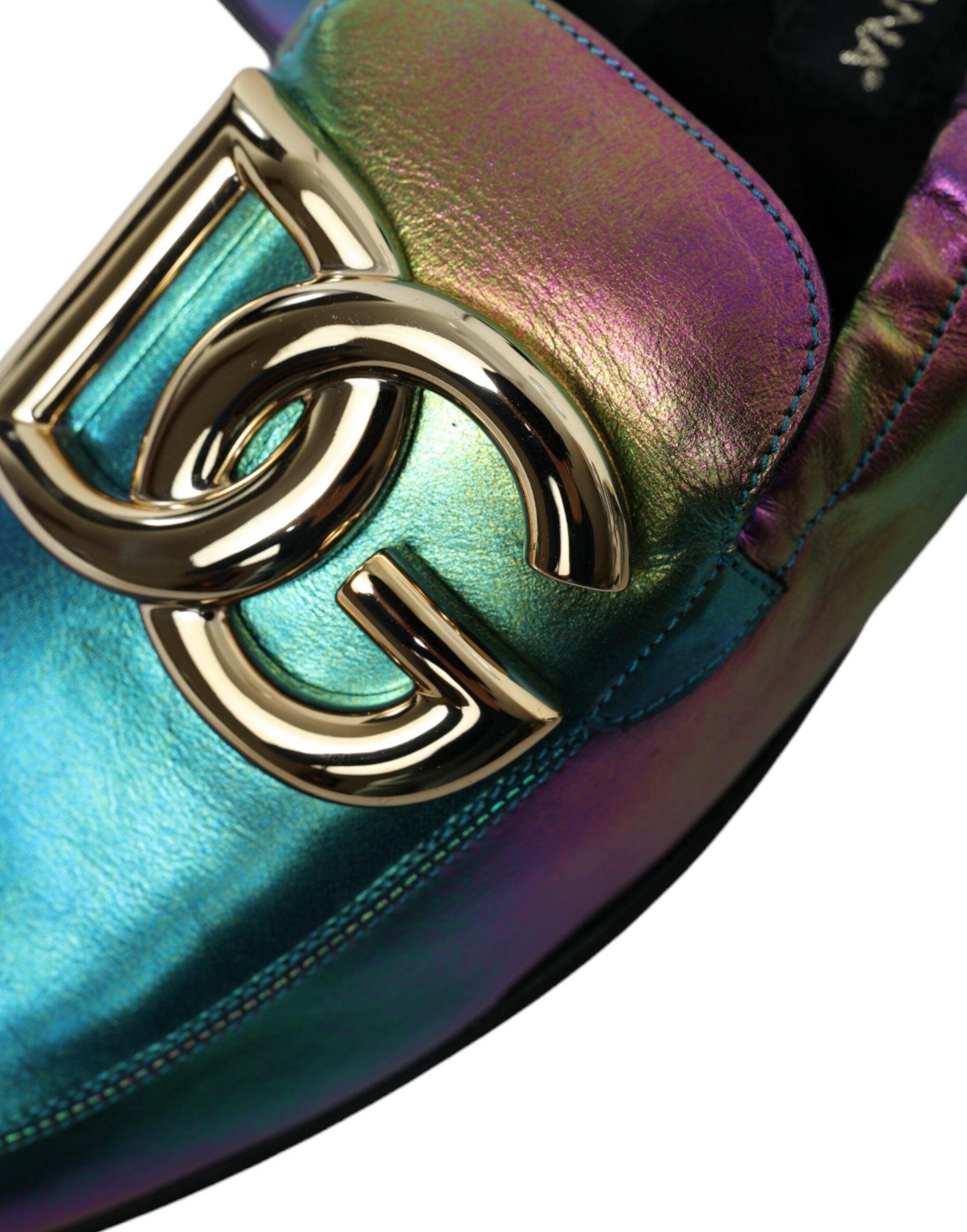 Dolce &amp; Gabbana Multicolor Leather DG Logo Loafer Dress Shoes