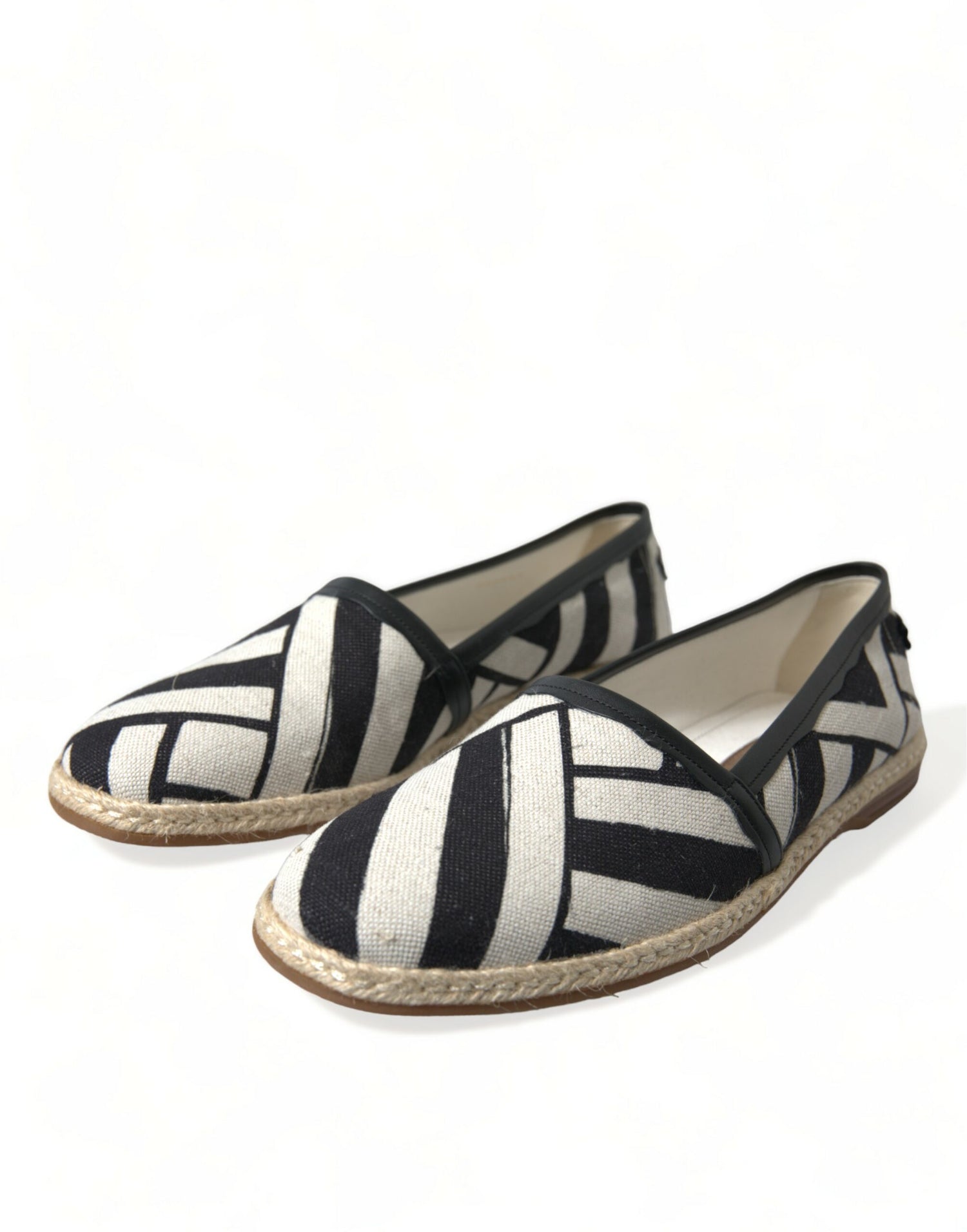 Dolce &amp;amp; Gabbana Beige Svartrandiga Canvas Espadrilles MONDELLO Skor