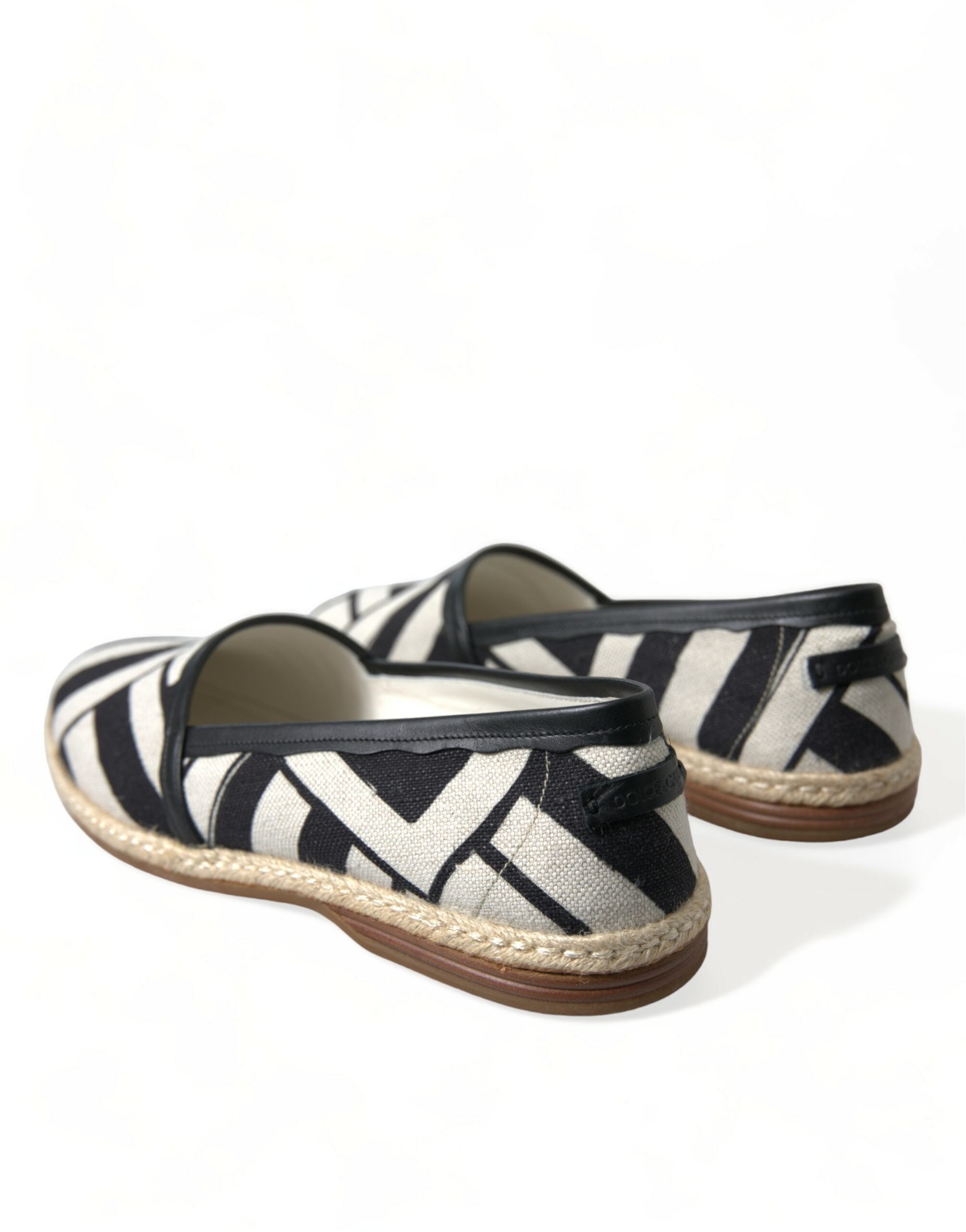 Dolce &amp;amp; Gabbana Beige Svartrandiga Canvas Espadrilles MONDELLO Skor