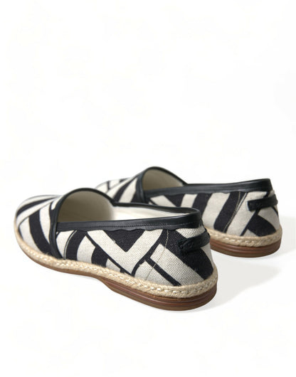 Dolce &amp;amp; Gabbana Beige Svartrandiga Canvas Espadrilles MONDELLO Skor