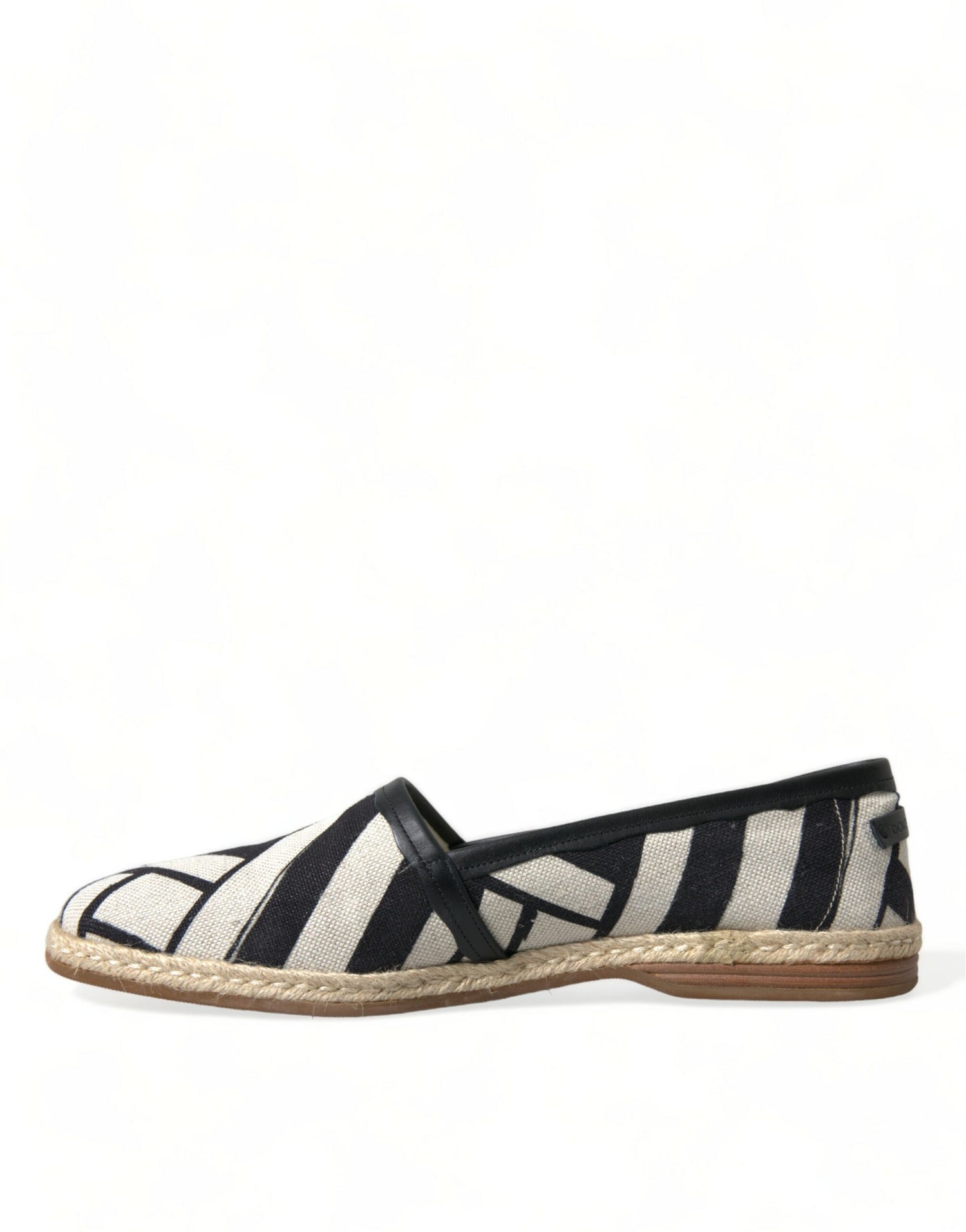 Dolce &amp;amp; Gabbana Beige Svartrandiga Canvas Espadrilles MONDELLO Skor