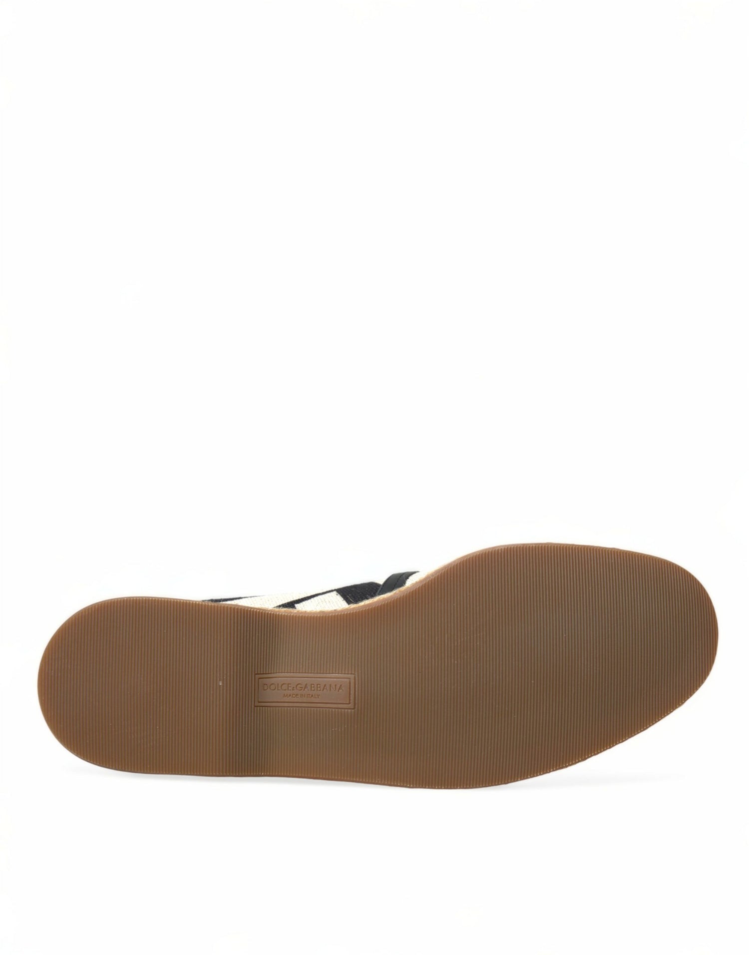 Dolce &amp;amp; Gabbana Beige Svartrandiga Canvas Espadrilles MONDELLO Skor