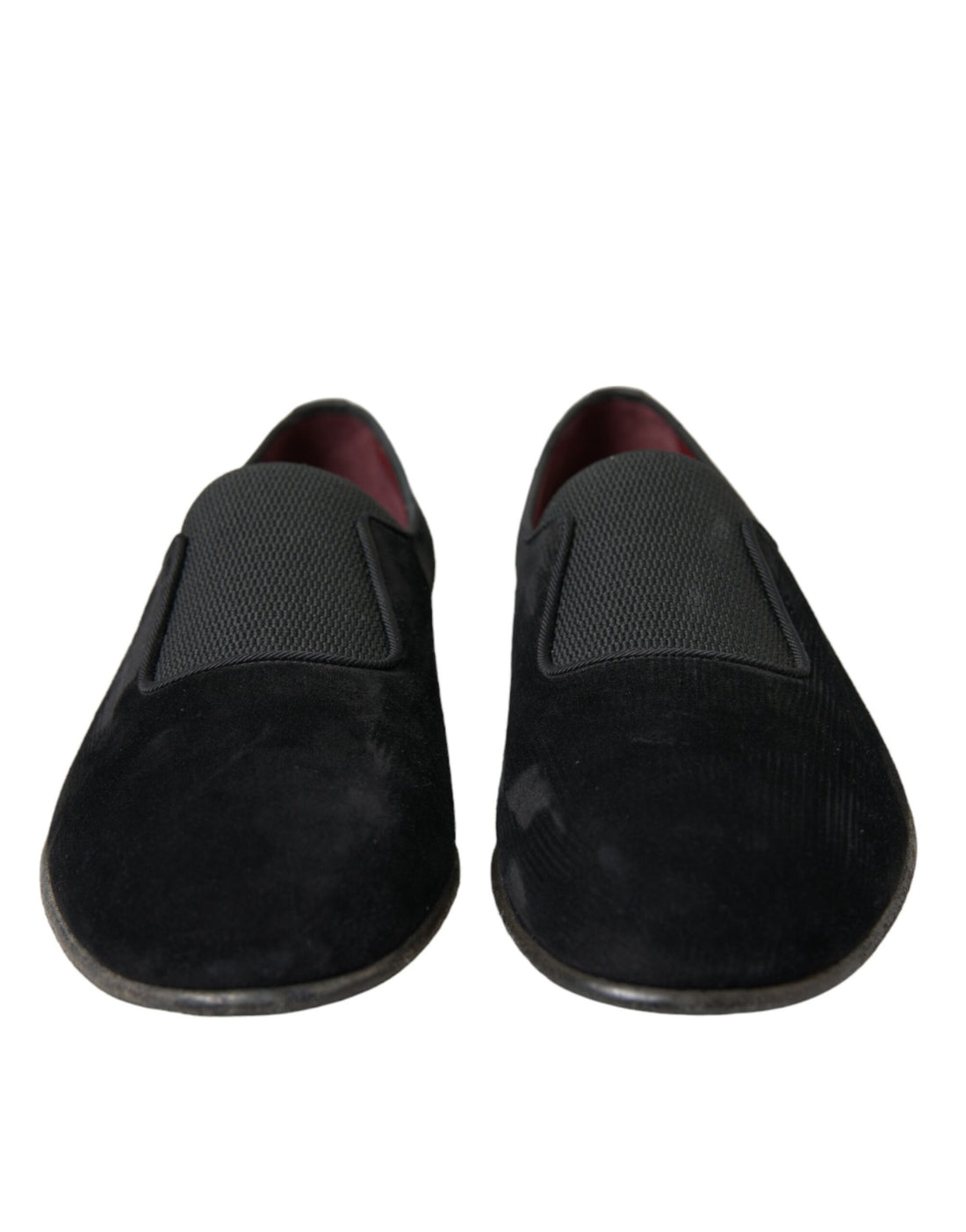 Dolce &amp; Gabbana Black RUNWAY Velour AMALFI Loafers Shoes