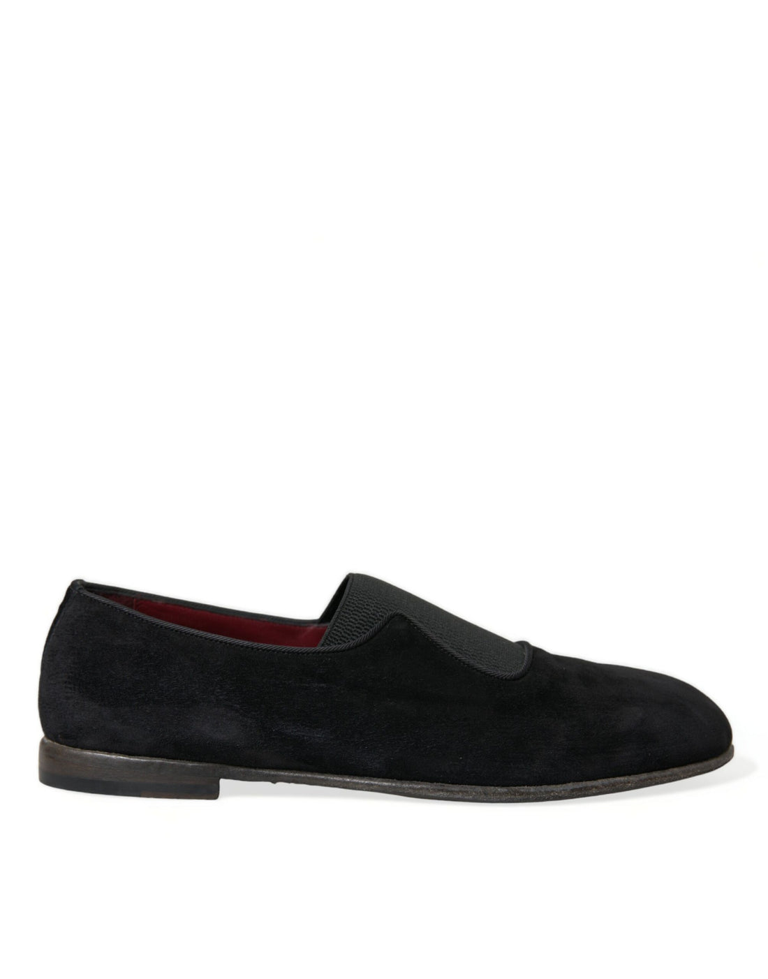 Dolce &amp; Gabbana Black RUNWAY Velour AMALFI Loafers Shoes