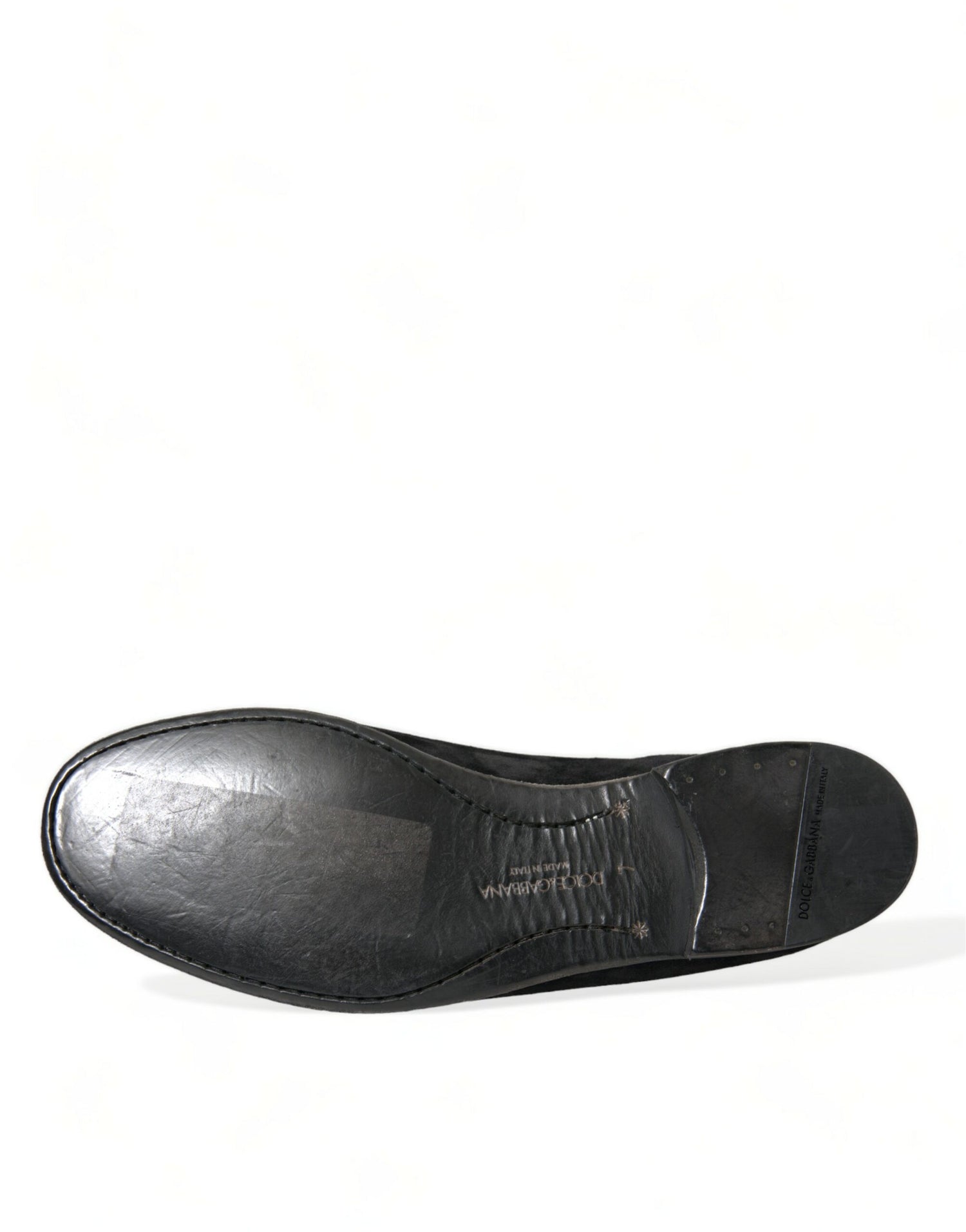 Dolce &amp;amp; Gabbana Svarta RUNWAY Velour AMALFI Loafers Skor
