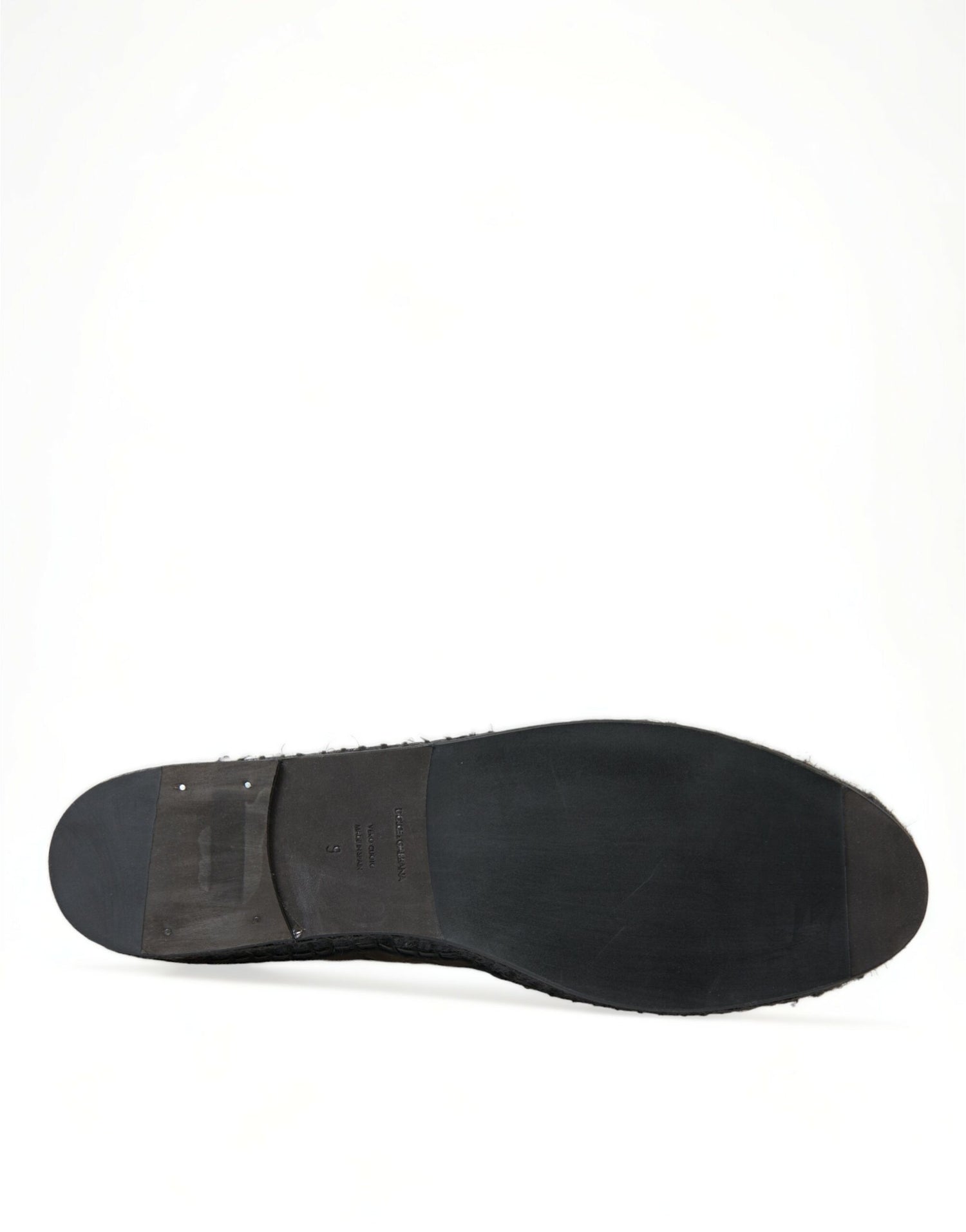 Dolce &amp; Gabbana Black Exotic Leather Espadrilles Slip On Shoes