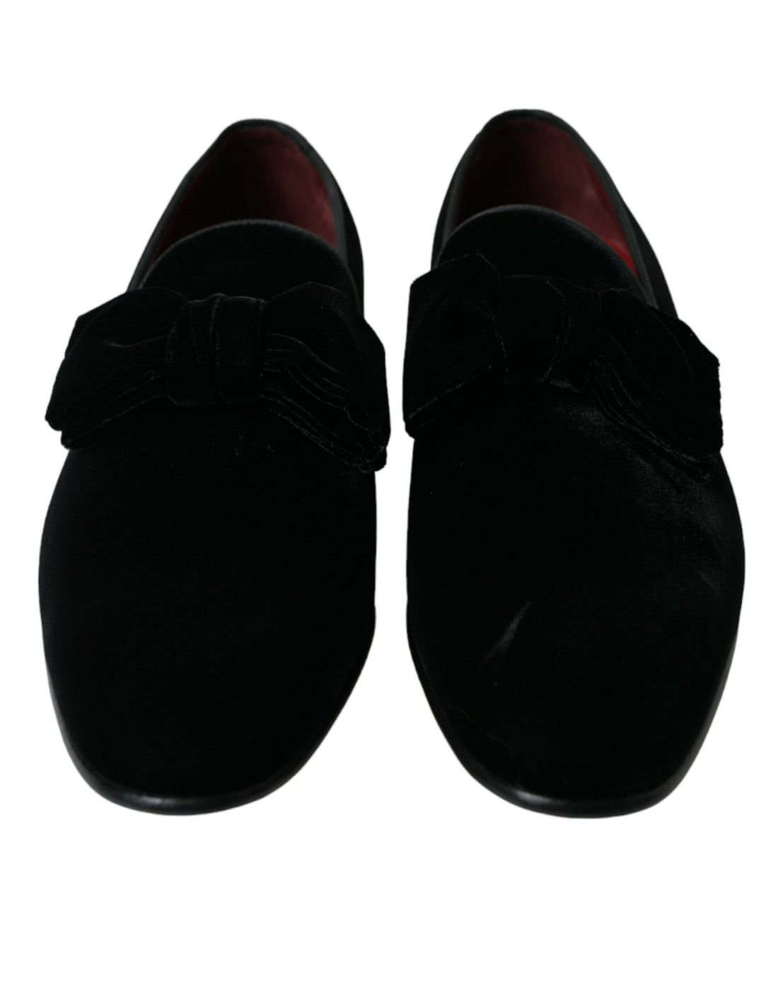 Dolce &amp; Gabbana Black Velvet Loafers Formal Dress Shoes