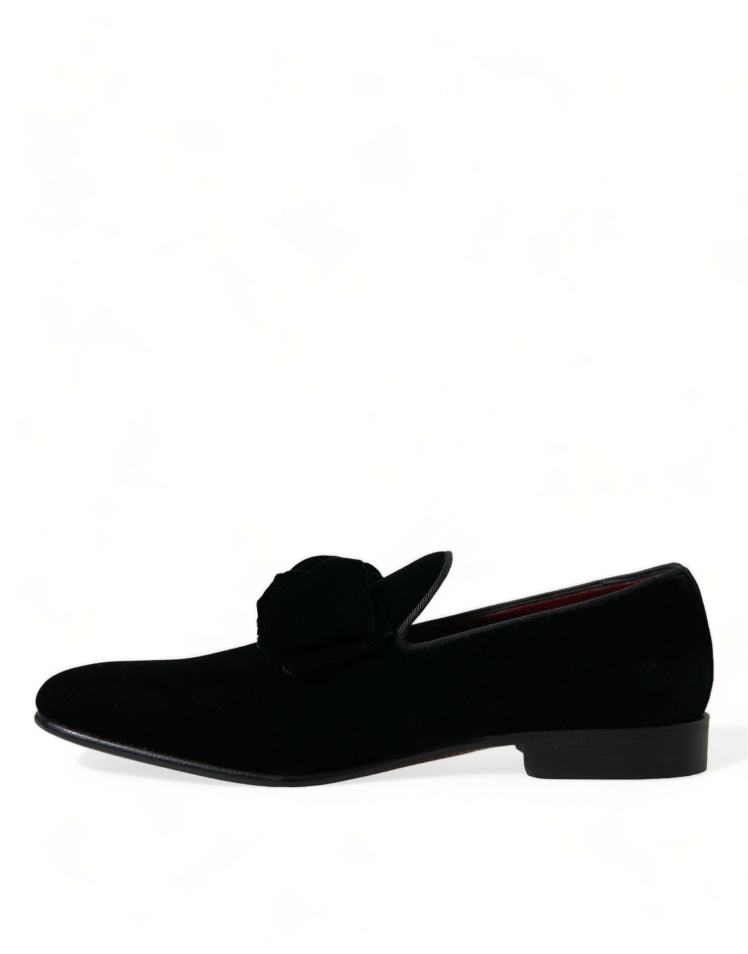Dolce &amp; Gabbana Black Velvet Loafers Formal Dress Shoes