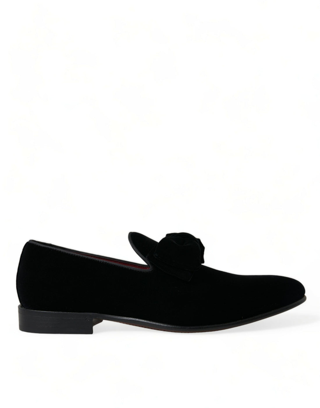 Dolce &amp; Gabbana Black Velvet Loafers Formal Dress Shoes