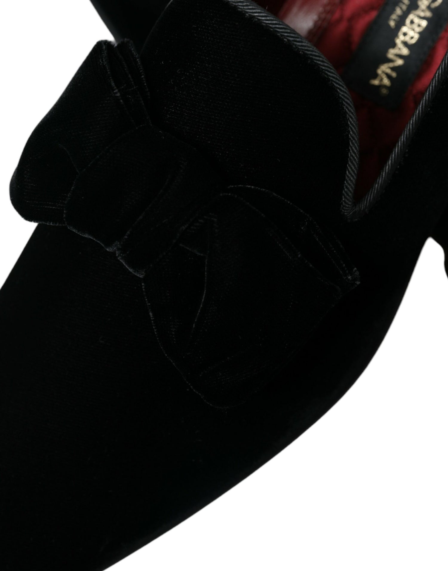 Dolce &amp; Gabbana Black Velvet Loafers Formal Dress Shoes