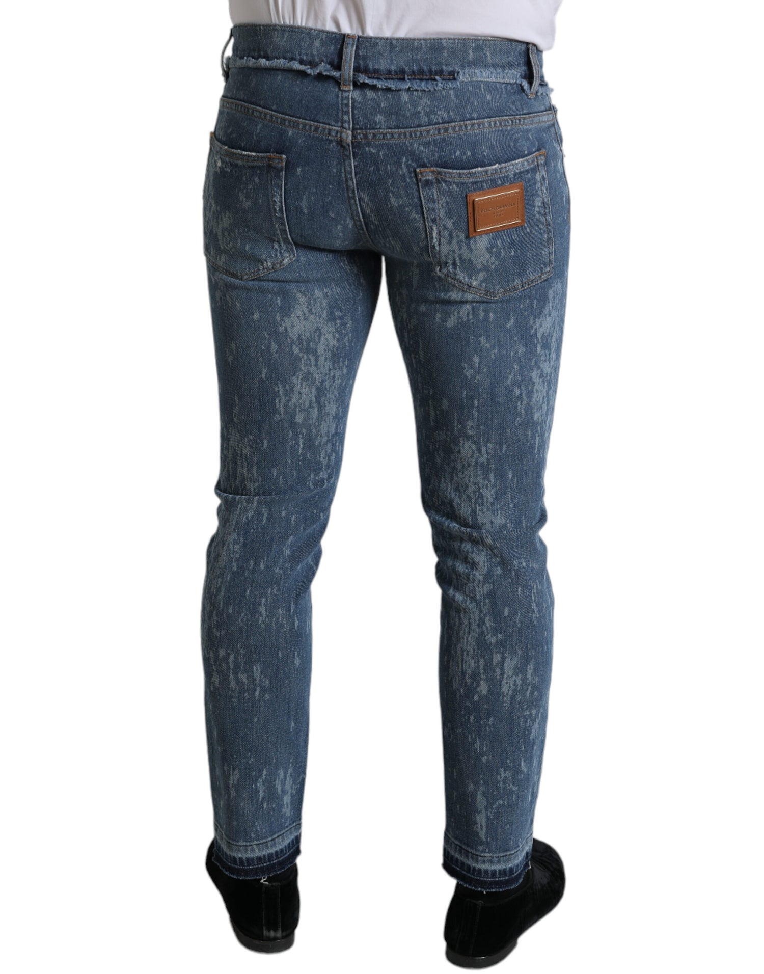 Dolce &amp; Gabbana Blue Washed Skinny Cotton Stretch Denim Jeans